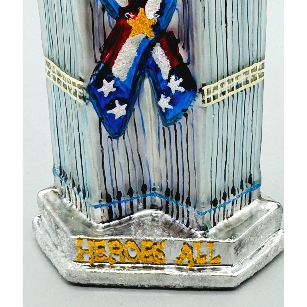 Christopher Radko HEROES ALL 9/11 Twin Towers NYC Glass Ornament Anniversary